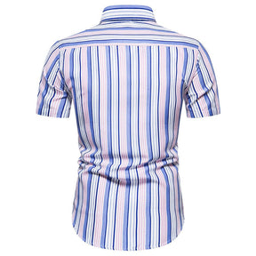 camisa masculina listrada de botão