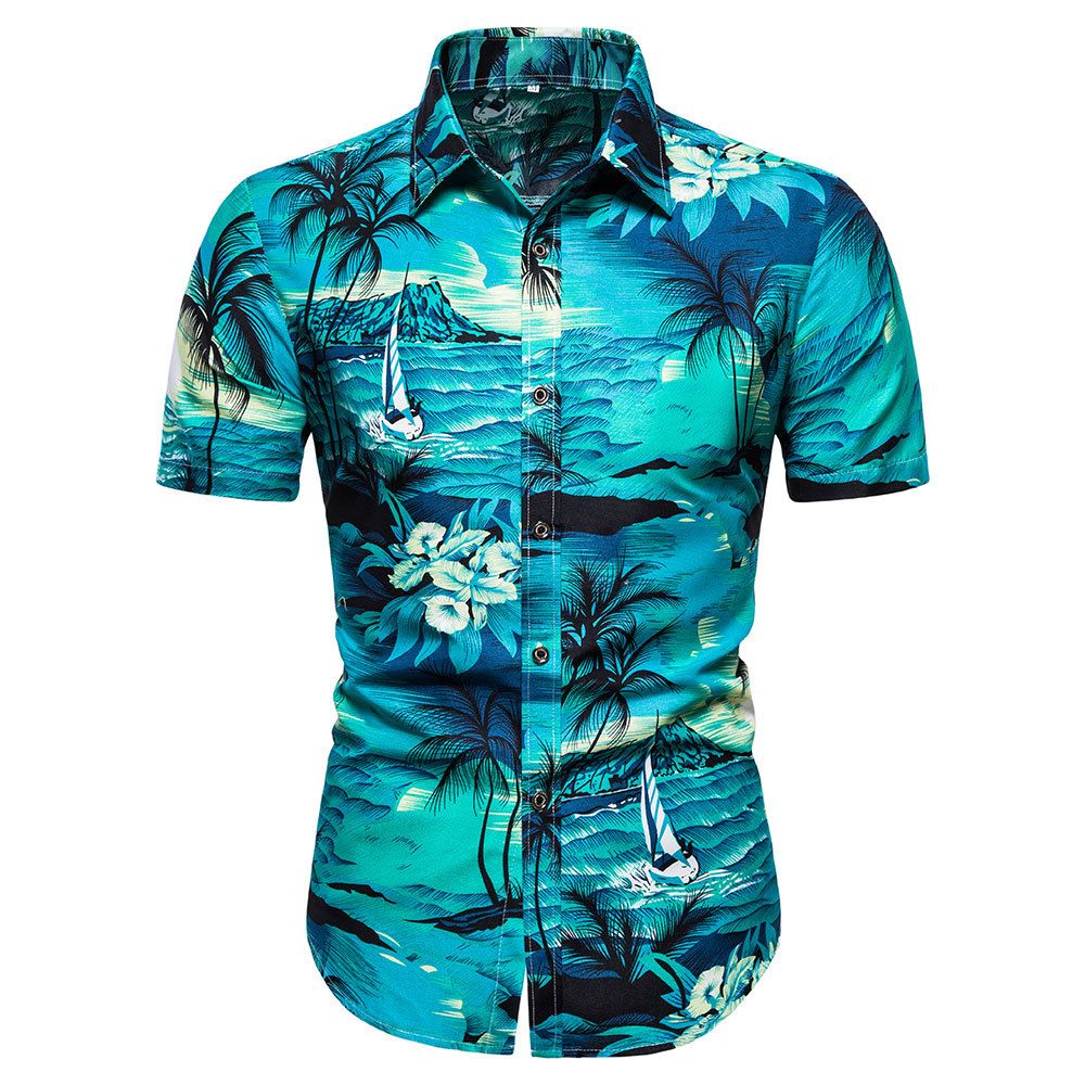 camisa masculina floral de botão