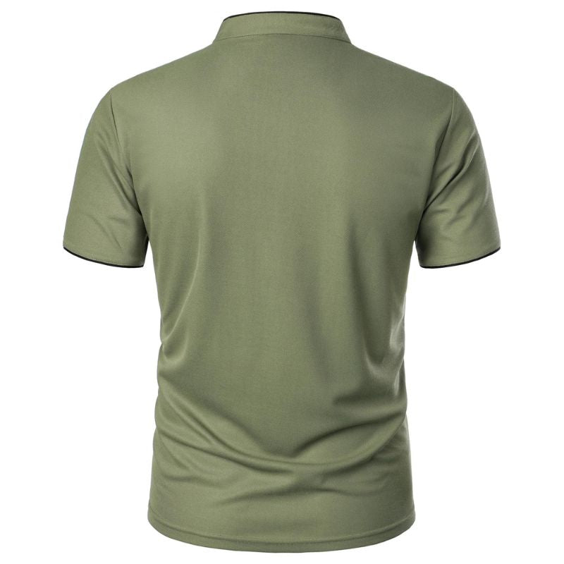 camisa gola padre verde