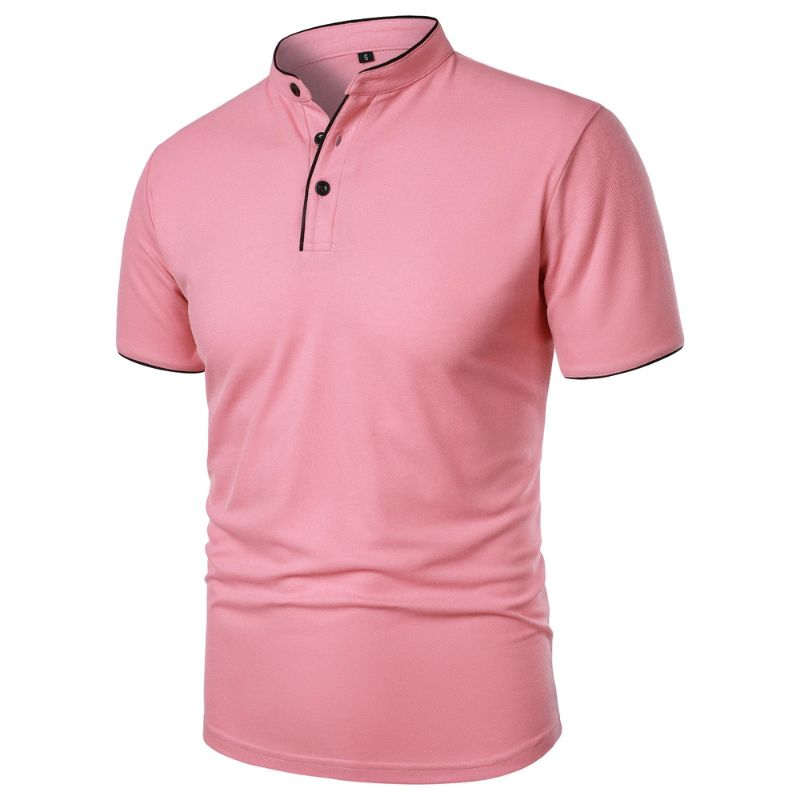 camisa gola padre rosa