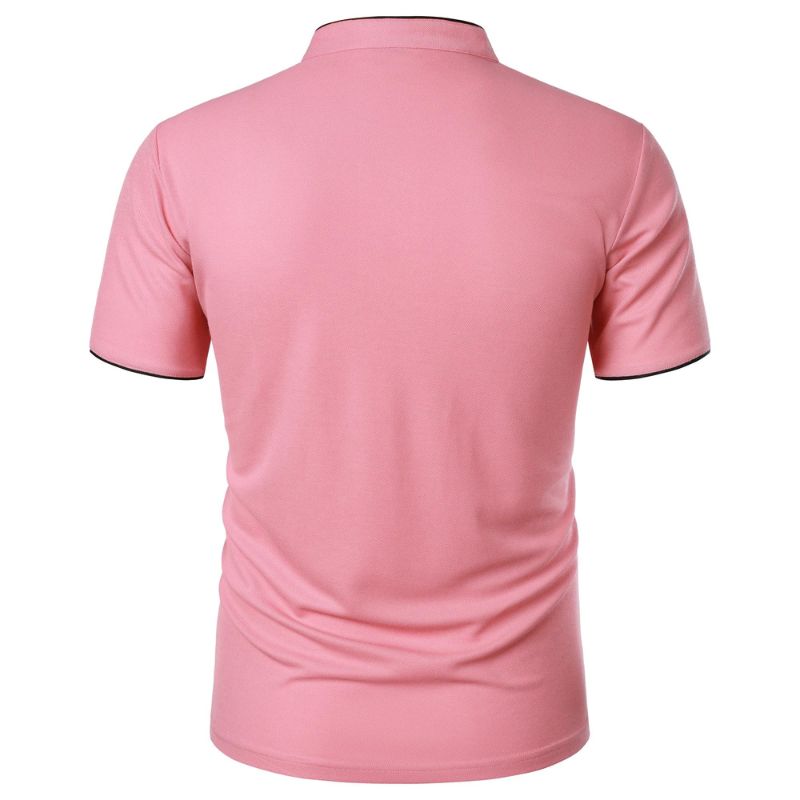 camisa gola padre rosa