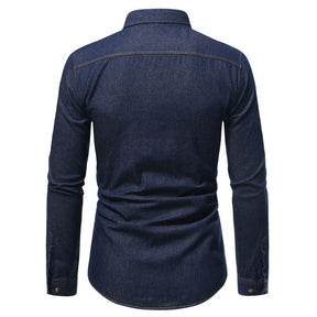 camisa jeans masculina manga longa