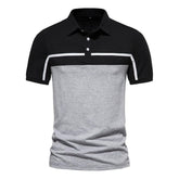 camisa polo masculina cinza com preto