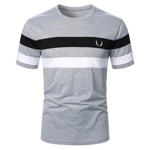 camiseta masculina cinza listrada