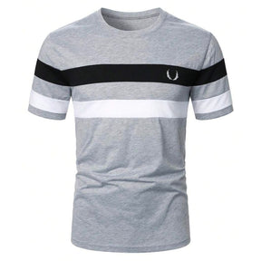 camiseta masculina cinza listrada