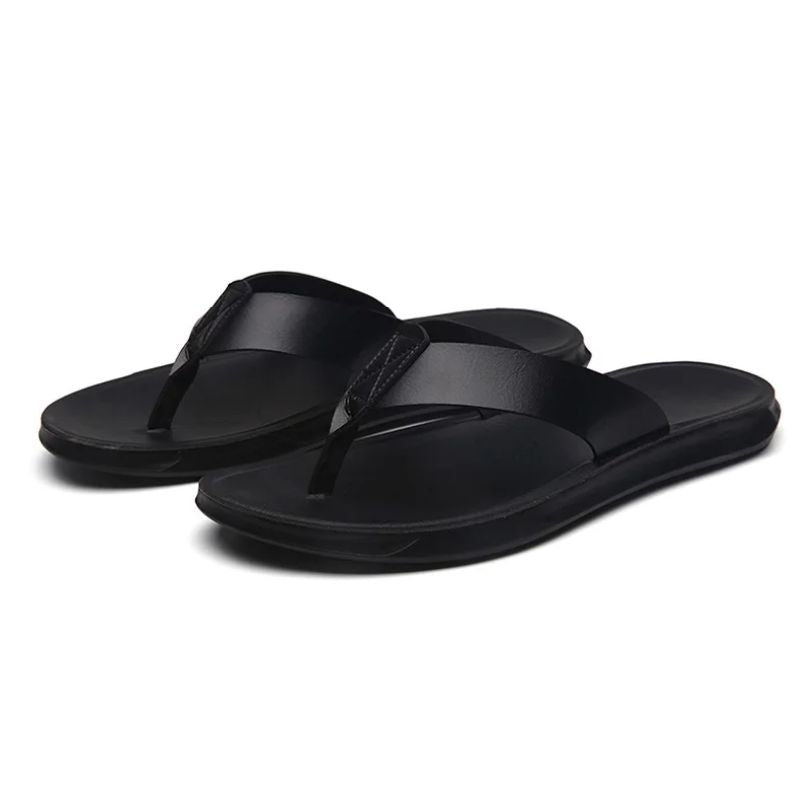 Chinelo de Couro Masculino Preto